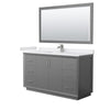 Custom image for Dark Gray with Brushed Nickel Trim / White Cultured Marble / 58