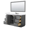Custom image for Dark Gray with Brushed Nickel Trim / White Cultured Marble / 58
