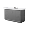 Custom image for Dark Gray with Brushed Nickel Trim / White Cultured Marble / No Mirror