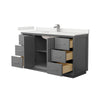 Custom image for Dark Gray with Brushed Nickel Trim / White Quartz / No Mirror