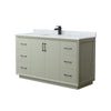 Custom image for Light Green with Matte Black Trim / White Carrara Marble / No Mirror