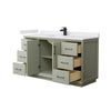 Custom image for Light Green with Matte Black Trim / White Cultured Marble / No Mirror