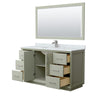 Custom image for Light Green with Brushed Nickel Trim / White Carrara Marble / 58