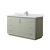 Custom image for Light Green with Brushed Nickel Trim / White Carrara Marble / No Mirror