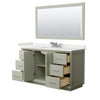 Custom image for Light Green with Brushed Nickel Trim / White Quartz / 58
