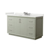 Custom image for Light Green with Brushed Nickel Trim / White Quartz / No Mirror