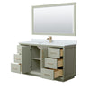 Custom image for Light Green with Satin Bronze Trim / White Carrara Marble / 58