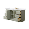 Custom image for Light Green with Satin Bronze Trim / White Cultured Marble / No Mirror