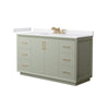 Custom image for Light Green with Satin Bronze Trim / White Cultured Marble / No Mirror