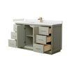 Custom image for Light Green with Satin Bronze Trim / White Quartz / No Mirror