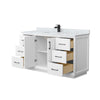 Custom image for White with Matte Black Trim / White Carrara Marble / No Mirror