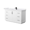 Custom image for White with Matte Black Trim / White Cultured Marble / No Mirror