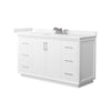 Custom image for White with Brushed Nickel Trim / Carrara Cultured Marble / No Mirror