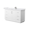 Custom image for White with Brushed Nickel Trim / White Cultured Marble / No Mirror