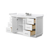 Custom image for White with Brushed Nickel Trim / White Cultured Marble / No Mirror