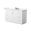 Custom image for White with Brushed Nickel Trim / White Cultured Marble / No Mirror