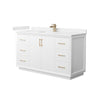 Custom image for White with Satin Bronze Trim / Carrara Cultured Marble / No Mirror