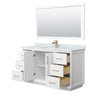 Custom image for White with Satin Bronze Trim / White Carrara Marble / 58