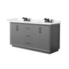 Custom image for Dark Gray with Matte Black Trim / Carrara Cultured Marble / No Mirror