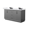 Custom image for Dark Gray with Matte Black Trim / White Cultured Marble / No Mirror