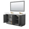 Custom image for Dark Gray with Satin Bronze Trim / Carrara Cultured Marble / 58