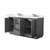 Custom image for Dark Gray with Satin Bronze Trim / Carrara Cultured Marble / No Mirror