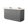 Custom image for Dark Gray with Satin Bronze Trim / Carrara Cultured Marble / No Mirror