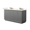 Custom image for Dark Gray with Satin Bronze Trim / Giotto Quartz / No Mirror