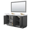 Custom image for Dark Gray with Satin Bronze Trim / White Cultured Marble / 58