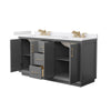 Custom image for Dark Gray with Satin Bronze Trim / White Cultured Marble / No Mirror