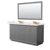 Custom image for Dark Gray with Satin Bronze Trim / White Quartz / 58
