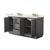 Custom image for Dark Gray with Satin Bronze Trim / White Quartz / No Mirror