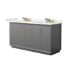 Custom image for Dark Gray with Satin Bronze Trim / White Quartz / No Mirror