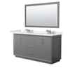 Custom image for Dark Gray with Brushed Nickel Trim / White Cultured Marble / 58