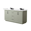Custom image for Light Green with Matte Black Trim / Carrara Cultured Marble / No Mirror