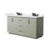 Custom image for Light Green with Matte Black Trim / White Cultured Marble / No Mirror