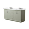Custom image for Light Green with Brushed Nickel Trim / Carrara Cultured Marble / No Mirror