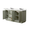 Custom image for Light Green with Brushed Nickel Trim / White Quartz / No Mirror