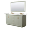 Custom image for Light Green with Satin Bronze Trim / White Quartz / 58
