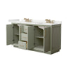 Custom image for Light Green with Satin Bronze Trim / White Quartz / No Mirror