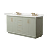 Custom image for Light Green with Satin Bronze Trim / White Quartz / No Mirror