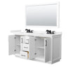 Custom image for White with Matte Black Trim / Carrara Cultured Marble / 58