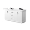 Custom image for White with Matte Black Trim / Carrara Cultured Marble / No Mirror