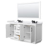 Custom image for White with Matte Black Trim / White Cultured Marble / 58