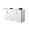 Custom image for White with Matte Black Trim / White Cultured Marble / No Mirror