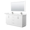 Custom image for White with Brushed Nickel Trim / Carrara Cultured Marble / 58