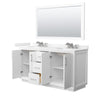 Custom image for White with Brushed Nickel Trim / Carrara Cultured Marble / 58