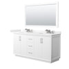 Custom image for White with Brushed Nickel Trim / Carrara Cultured Marble / 58