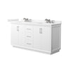 Custom image for White with Brushed Nickel Trim / Carrara Cultured Marble / No Mirror