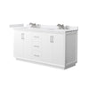 Custom image for White with Brushed Nickel Trim / White Cultured Marble / No Mirror